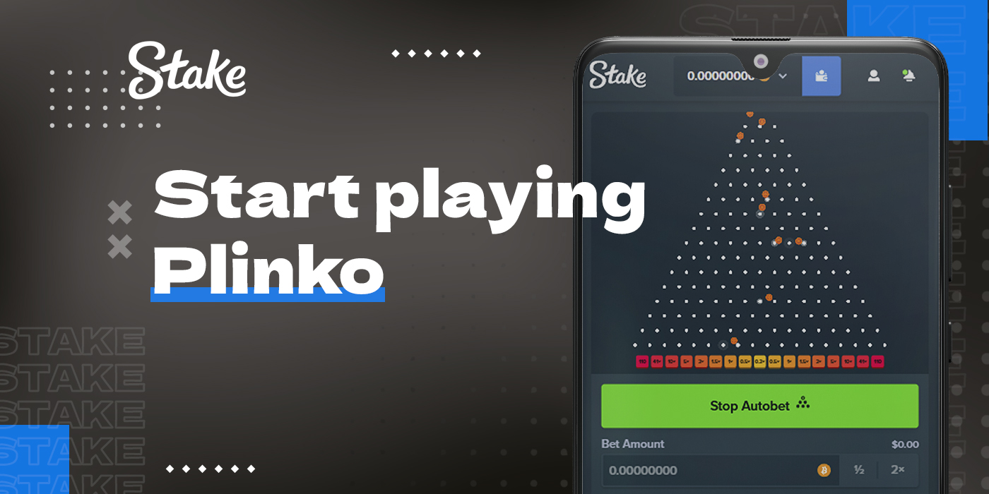 Instructions to start playing Plinko at Stake