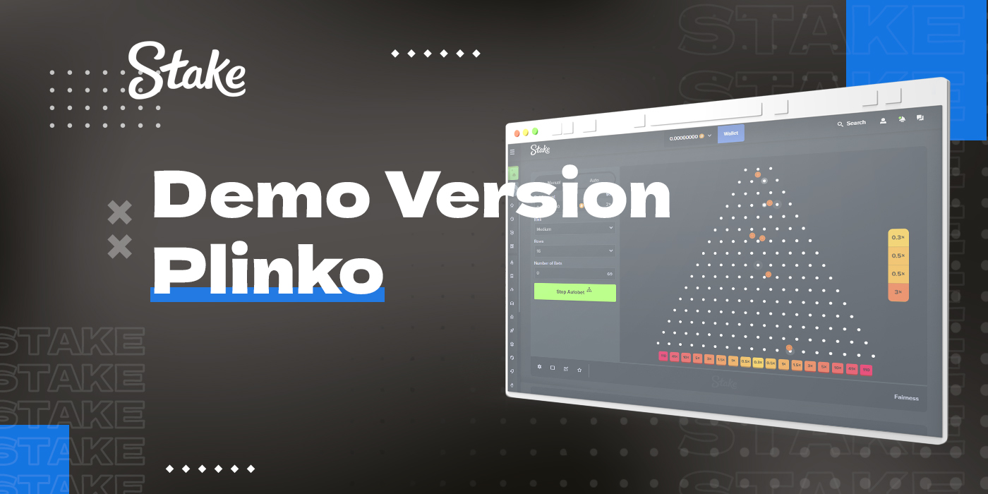 Demo version of Plinko game at Stake online casino