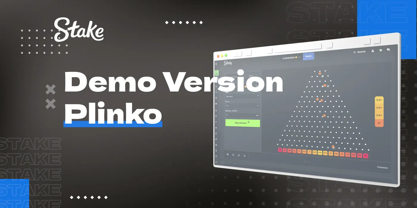 Demo version of Plinko game at Stake online casino 