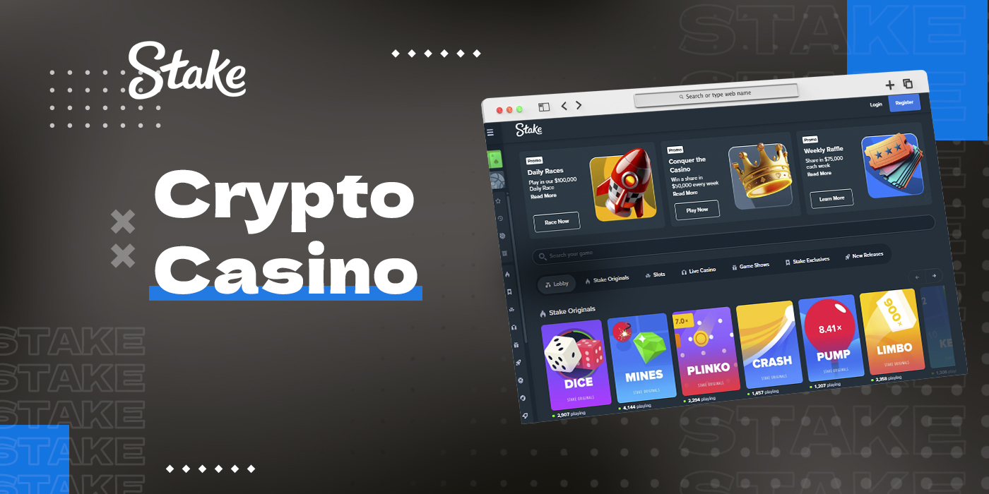 Online casino section of Stake for users from Pakistan