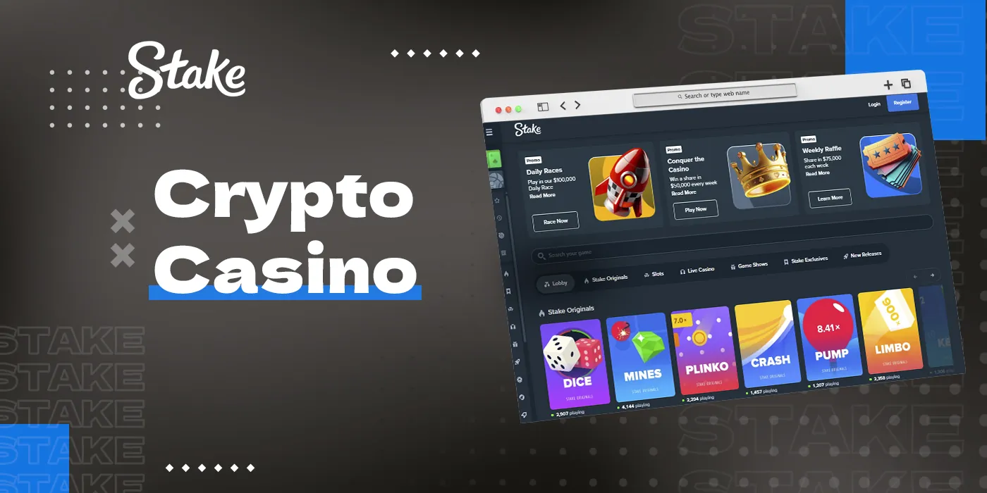 Online casino section of Stake for users from Pakistan