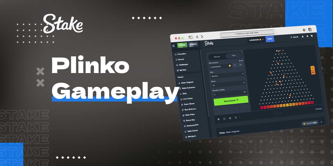 Gameplay of Plinko game presented on Stake Pakistan platform