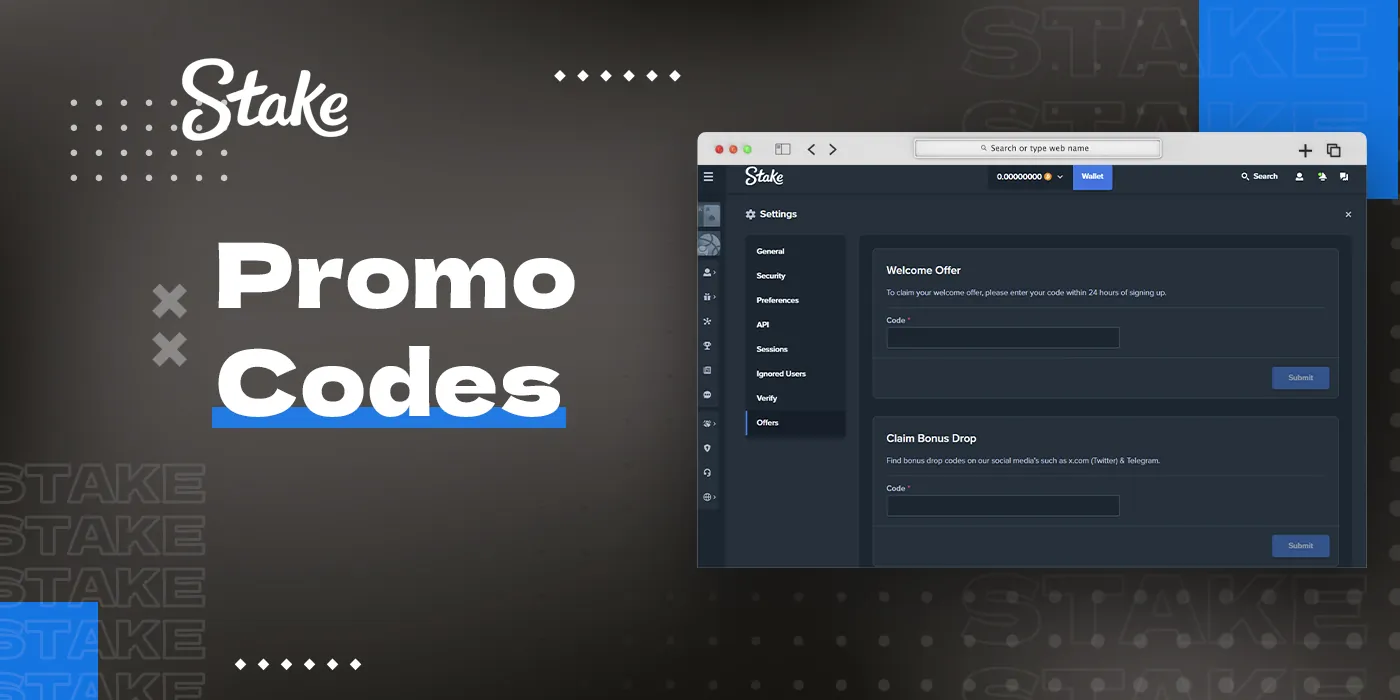 Use promo codes on Stake online betting platform 