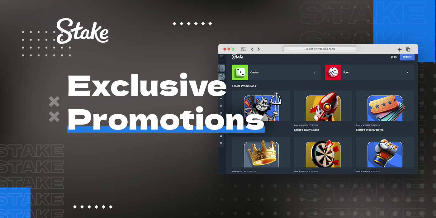 Bonuses and promotions on the Stake Pakistan platform